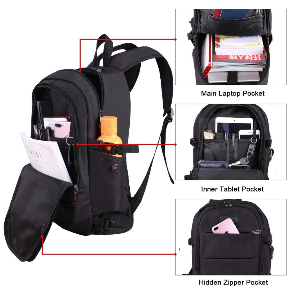 Travel Laptop Backpack Water Resistant Anti-Theft - Picture 7 of 8